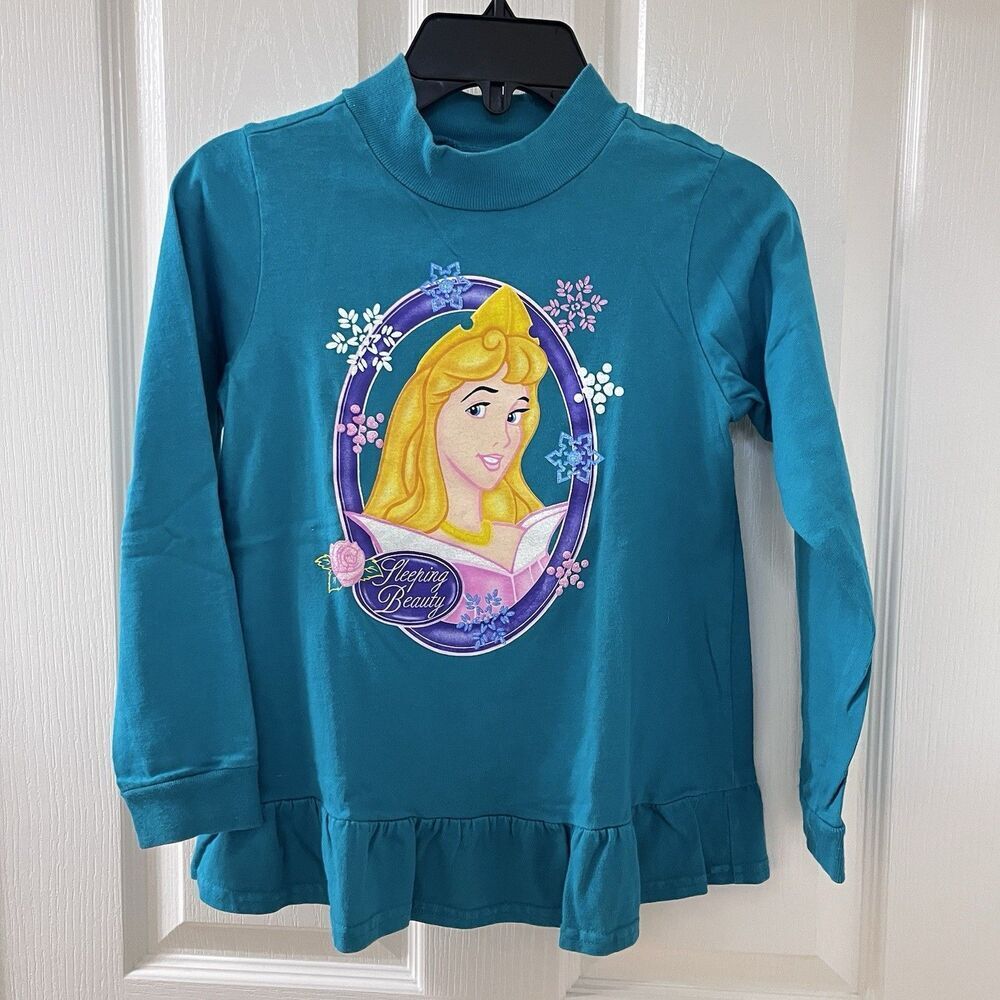 Vintage The Disney Catalog Sleeping Beauty Aurora Peplum Top Girls Size 7/8